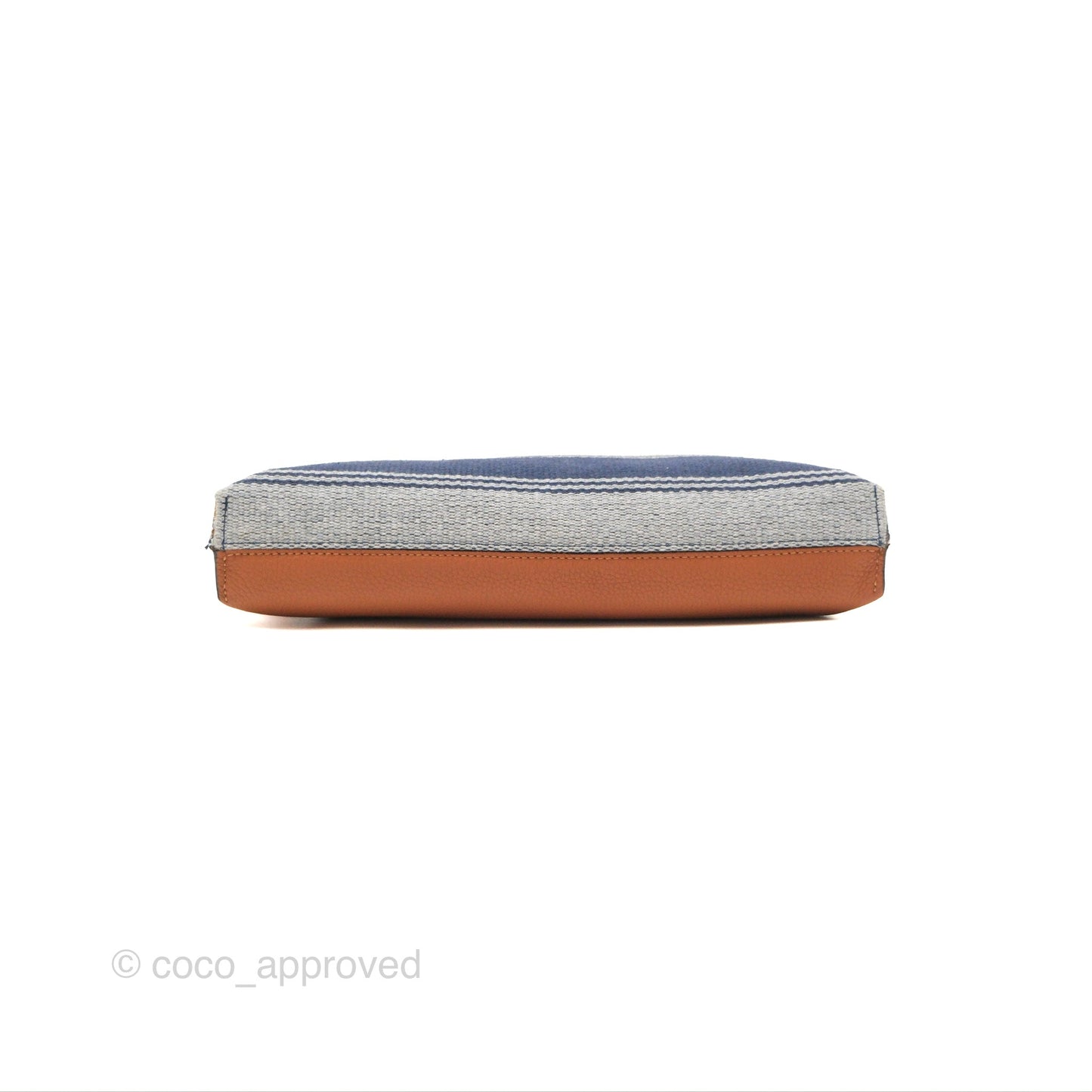 Loewe Small Missy Bag Striped Blue Grey Canvas Tan Leather