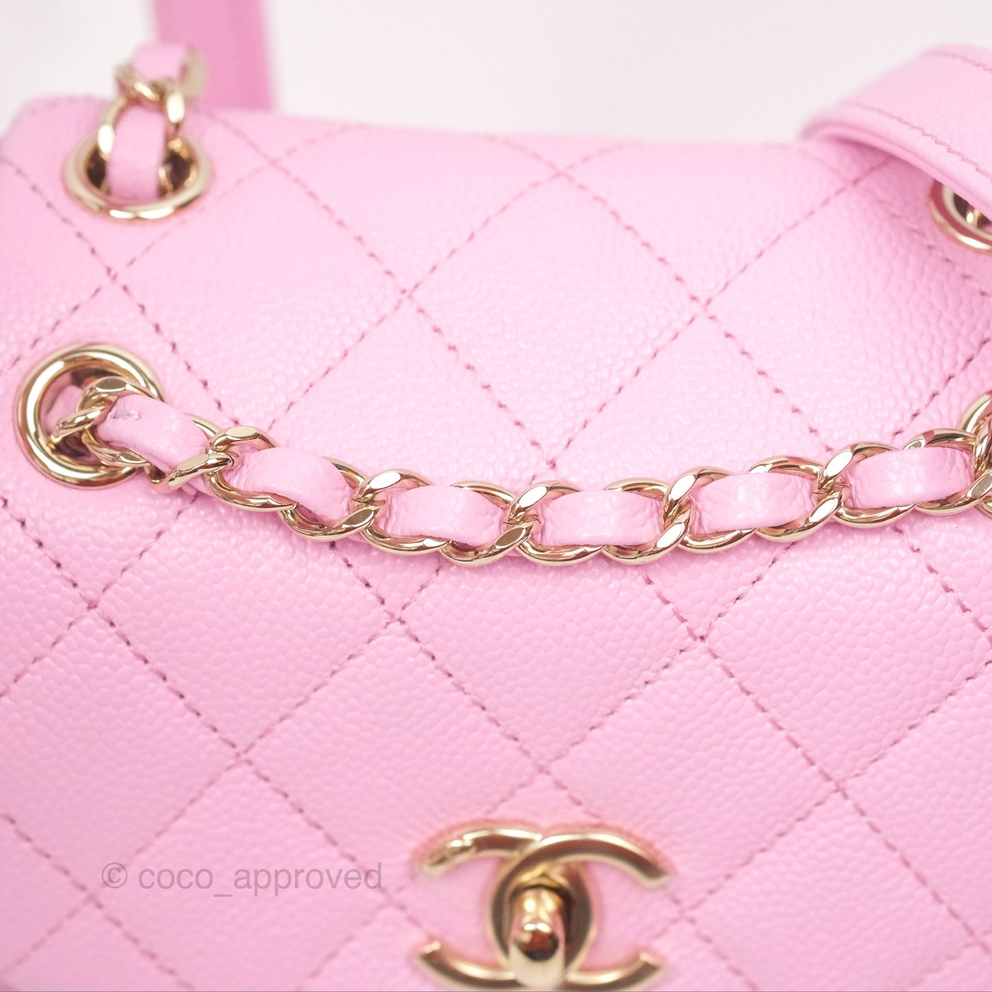 Chanel Mini Duma Backpack Pink Caviar Gold Hardware 23P