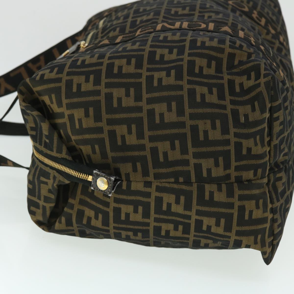 Luxury FendiZucca Canvas Boston Bag Black Brown53373