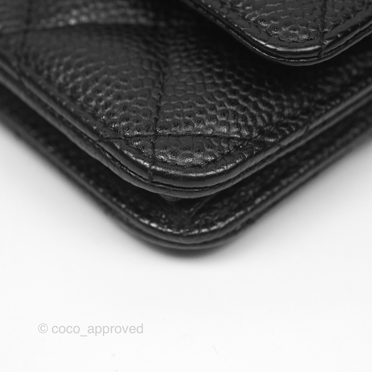 Chanel Classic Wallet On Chain WOC Quilted Black Caviar Gold Hardware