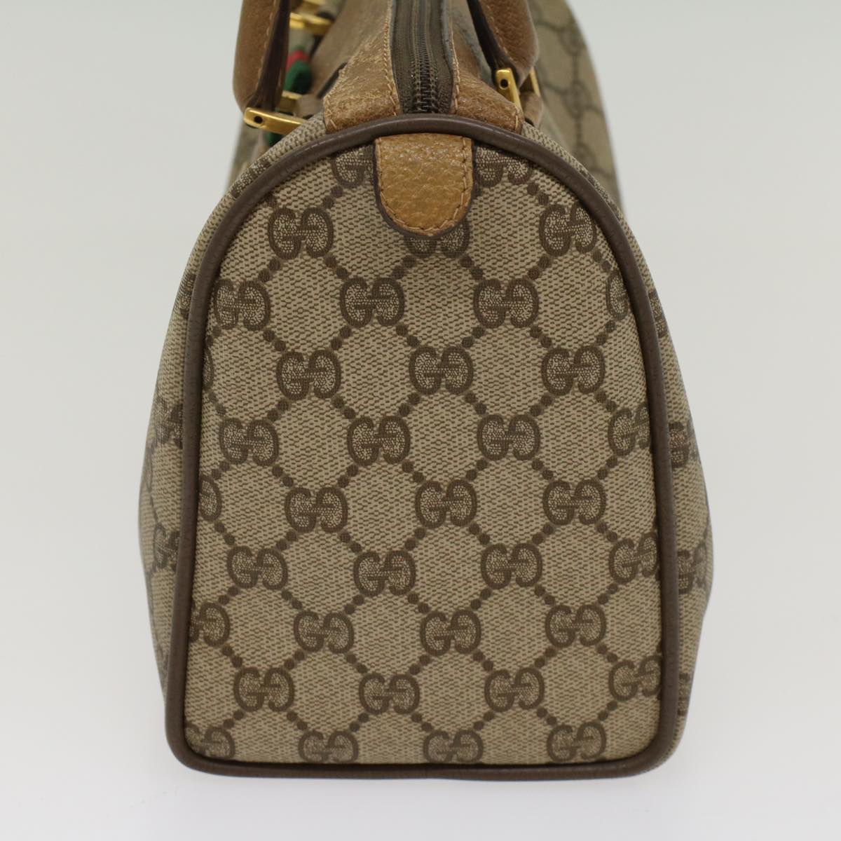 Luxury Gucci GG Canvas Web Sherry Line Boston Bag Beige Red Green 39 02 006  53392