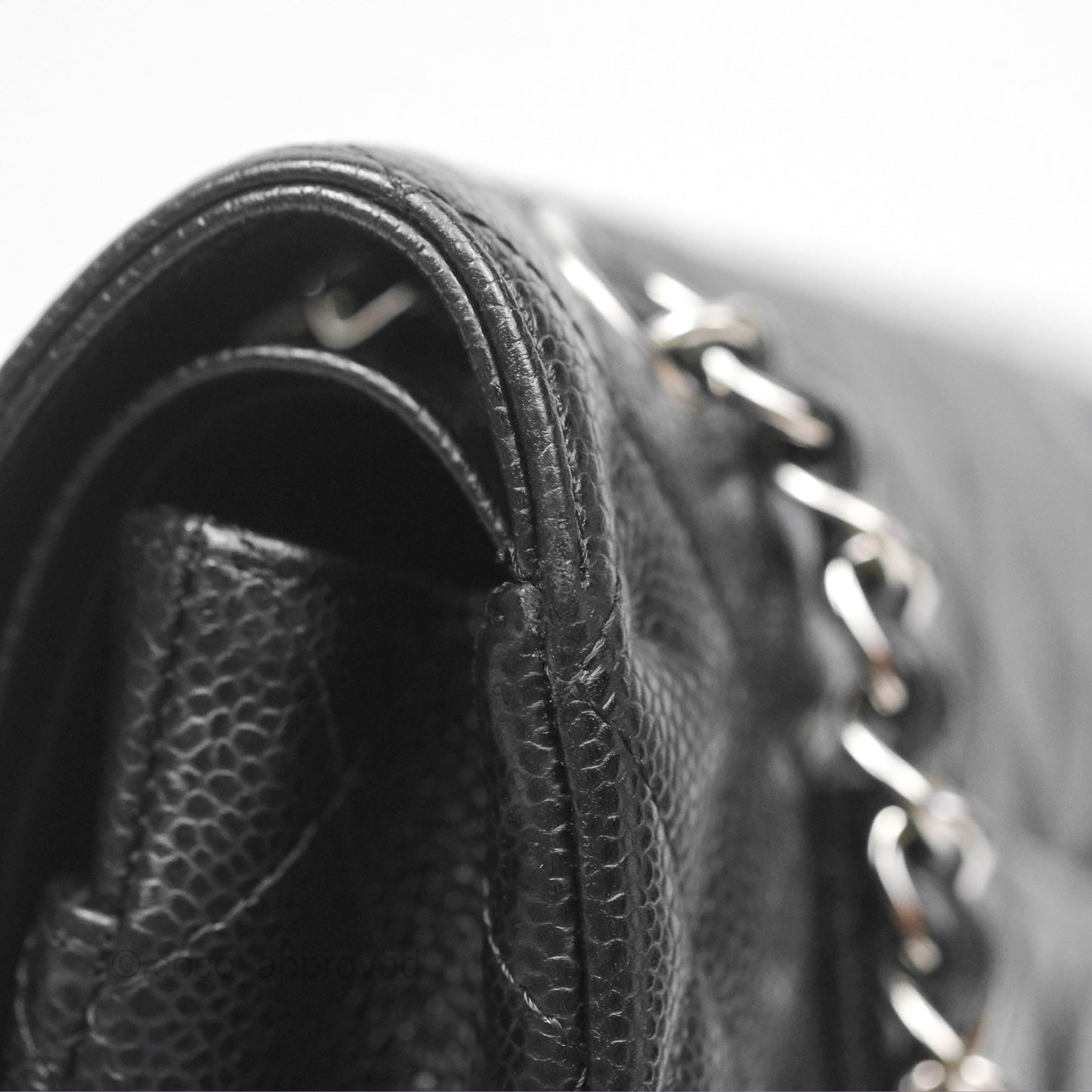 Chanel Classic M/L Medium Flap Quilted Black Caviar Silver Hardware
