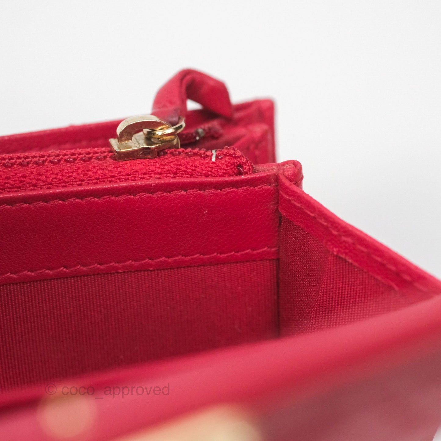Chanel Quilted Boy Flap Long Wallet Red Lambskin Gold Hardware