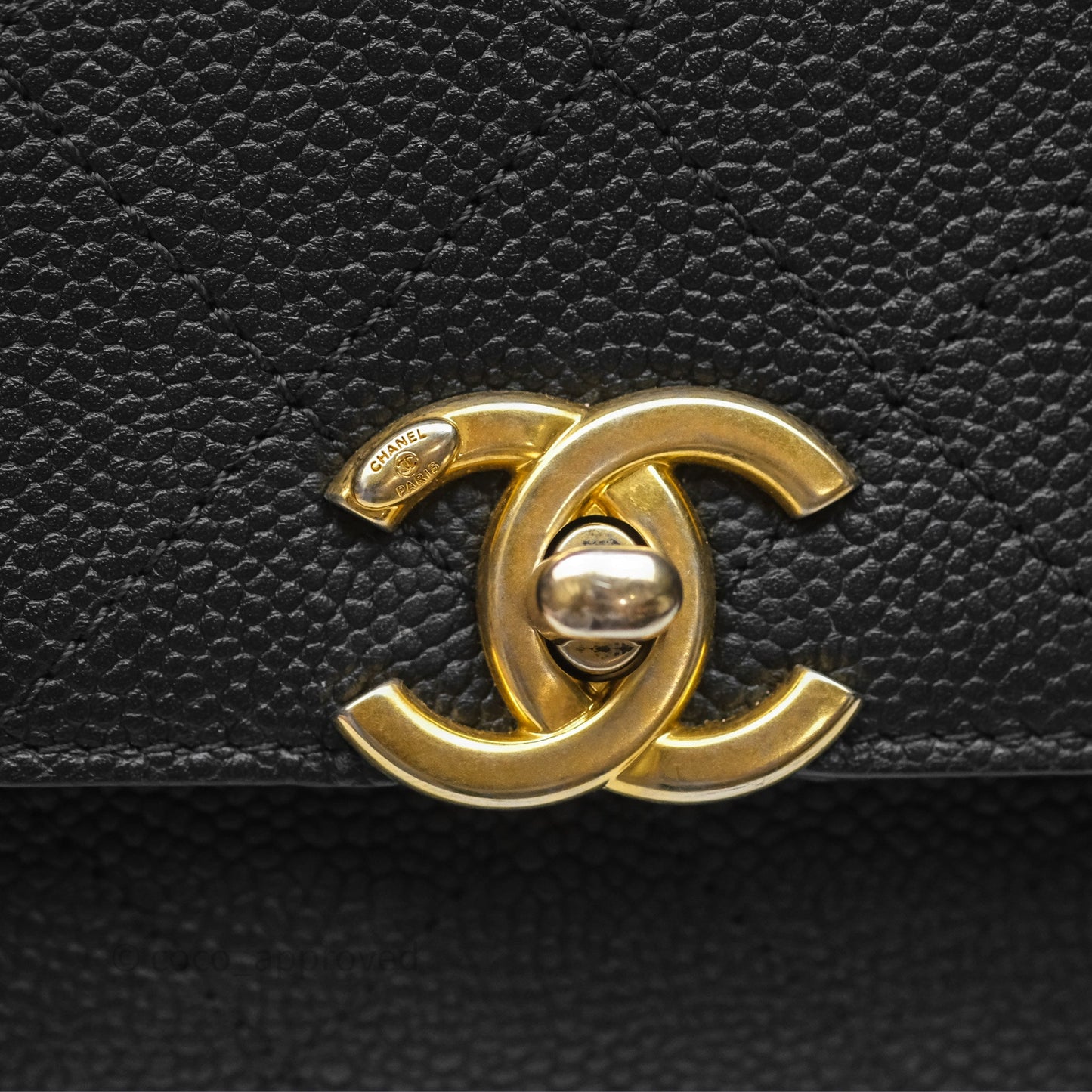 Chanel Small Chic Affinity Grained Calfskin Black Aged Gold Hardware