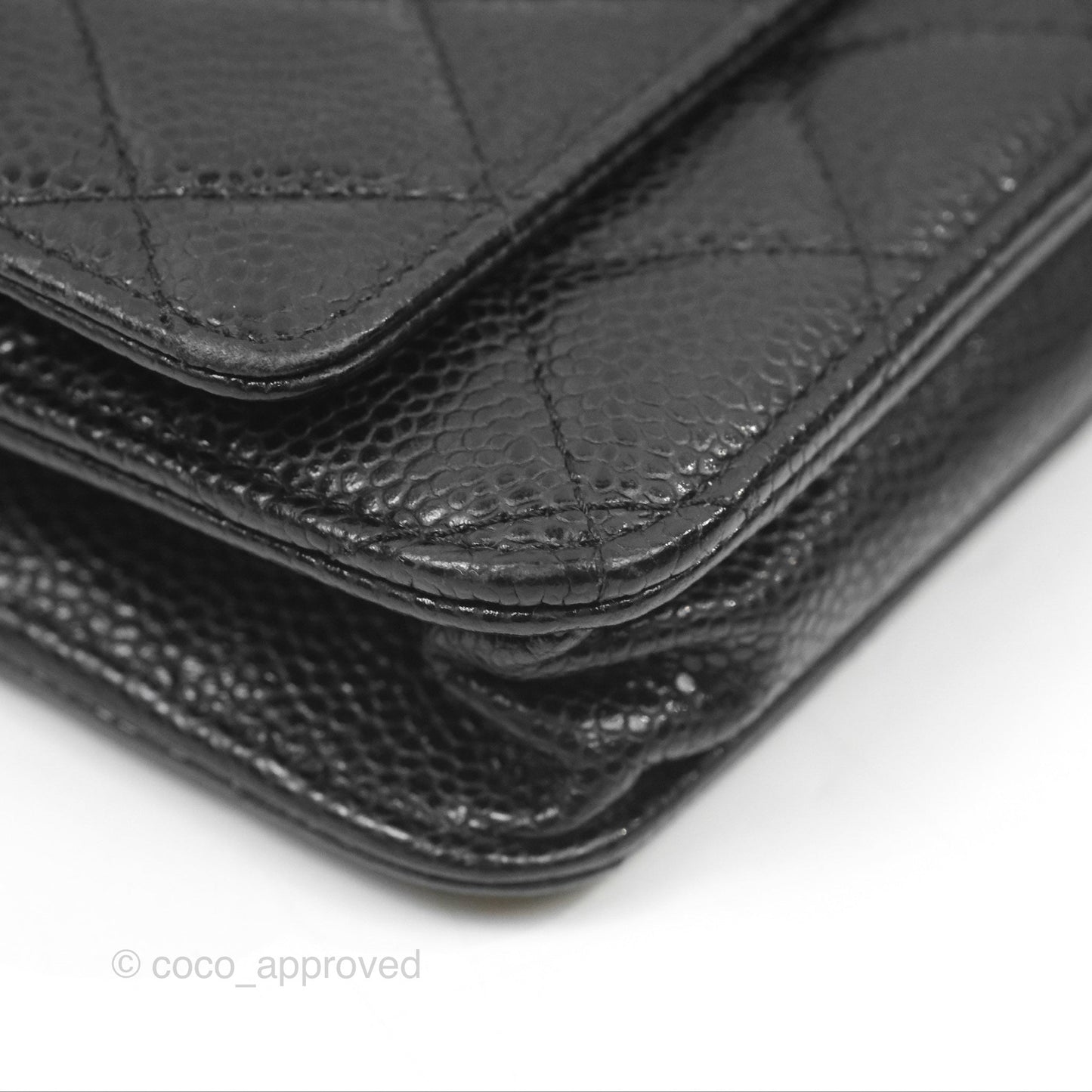 Chanel Quilted Classic Wallet On Chain WOC Black Caviar Gold Hardware