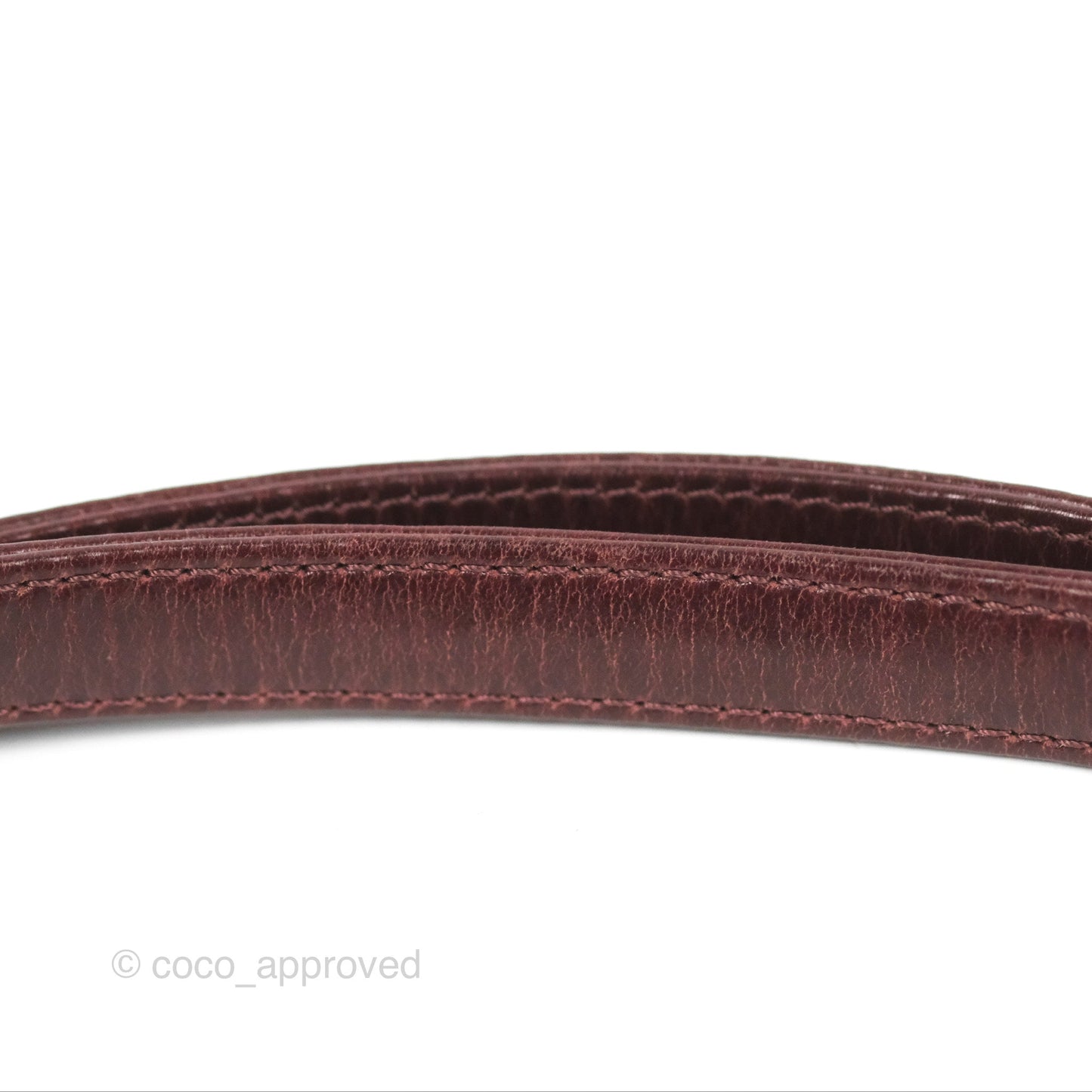 Chanel Large Castle Rock Flap Bag Black Glazed Aged Calfskin Burgundy Handle