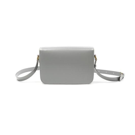 Celine Medium Triomphe Bag Zinc Shiny Calfskin