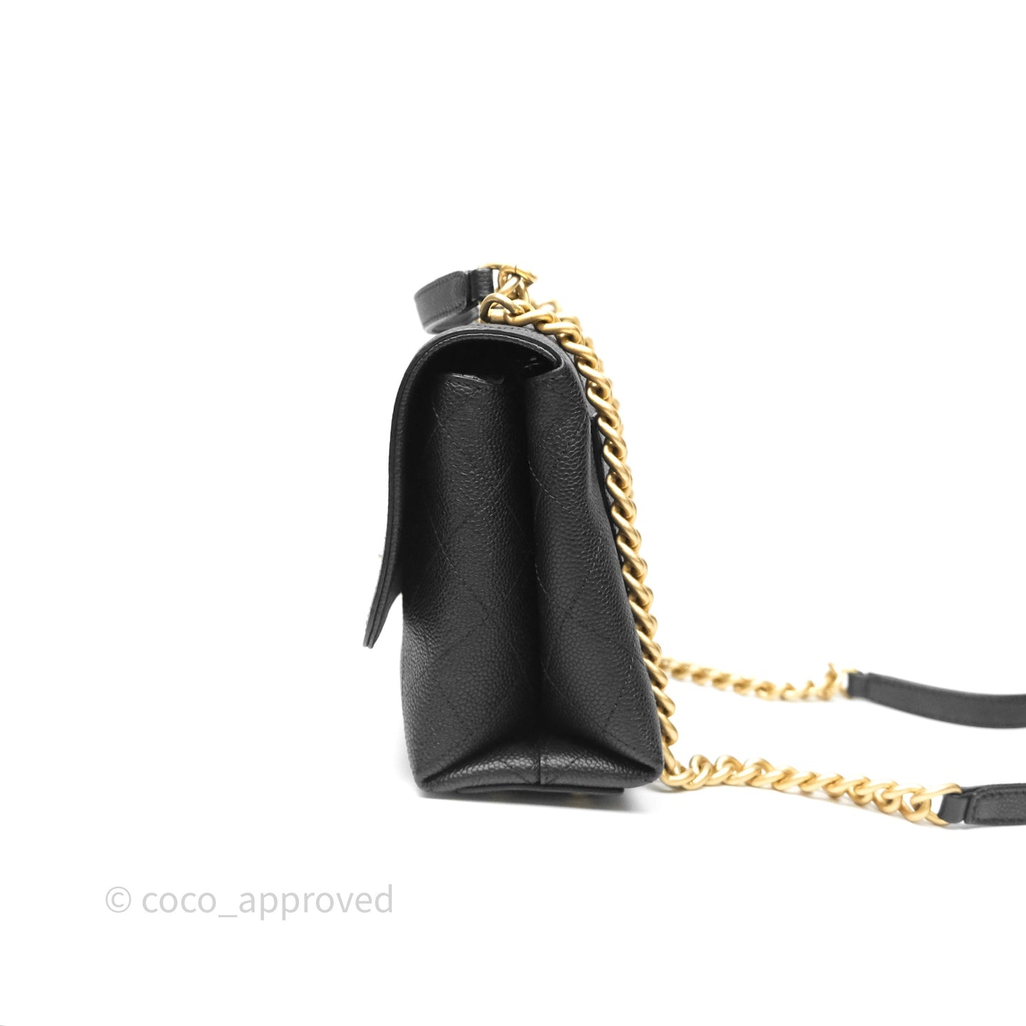 Chanel Small Chic Affinity Grained Calfskin Black Aged Gold Hardware