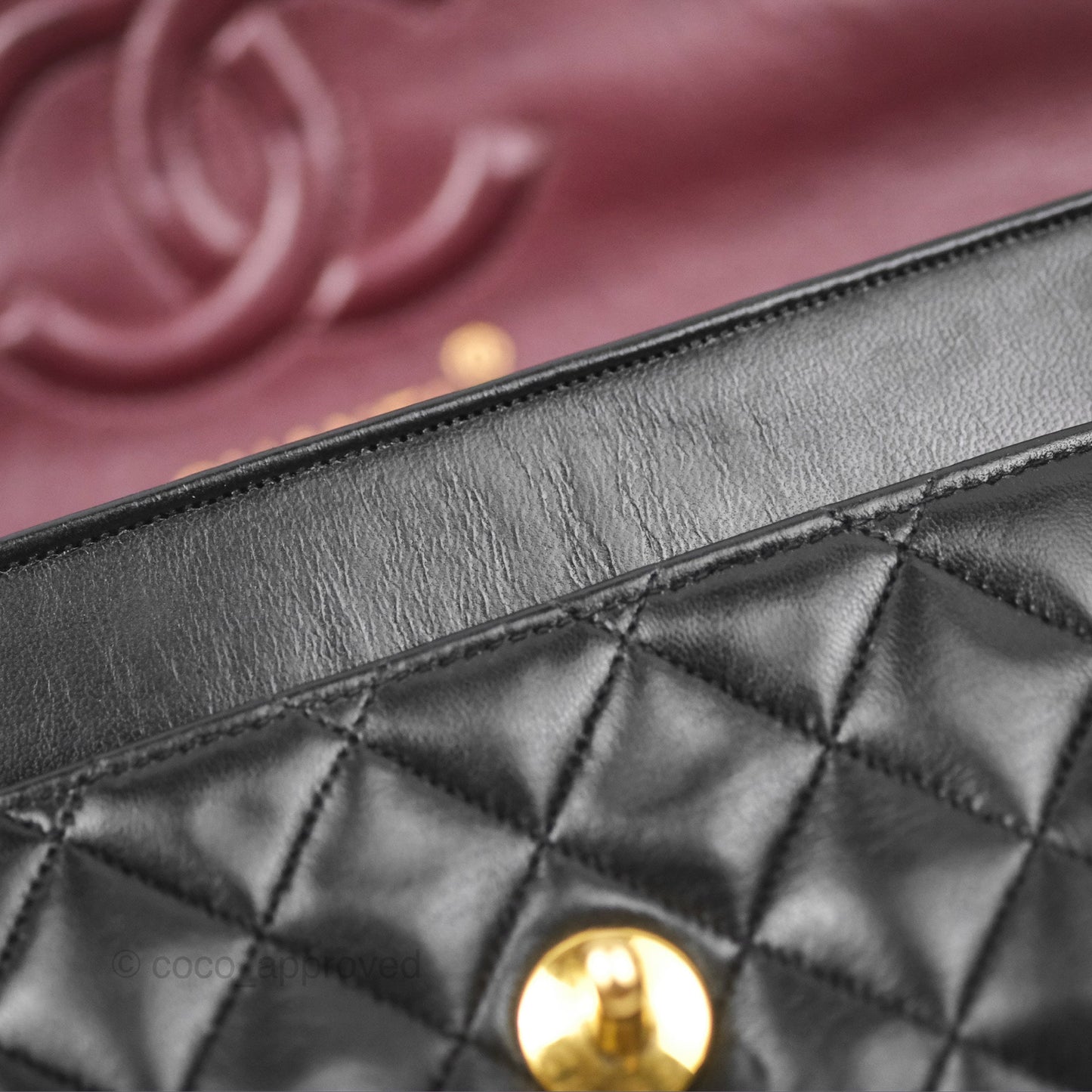 Chanel Vintage Mini Circled CC Flap Bag Black Lambskin 24K Gold Hardware