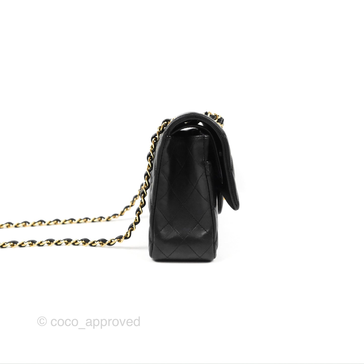 Chanel Classic M/L Medium Flap Quilted Black Lambskin Gold Hardware