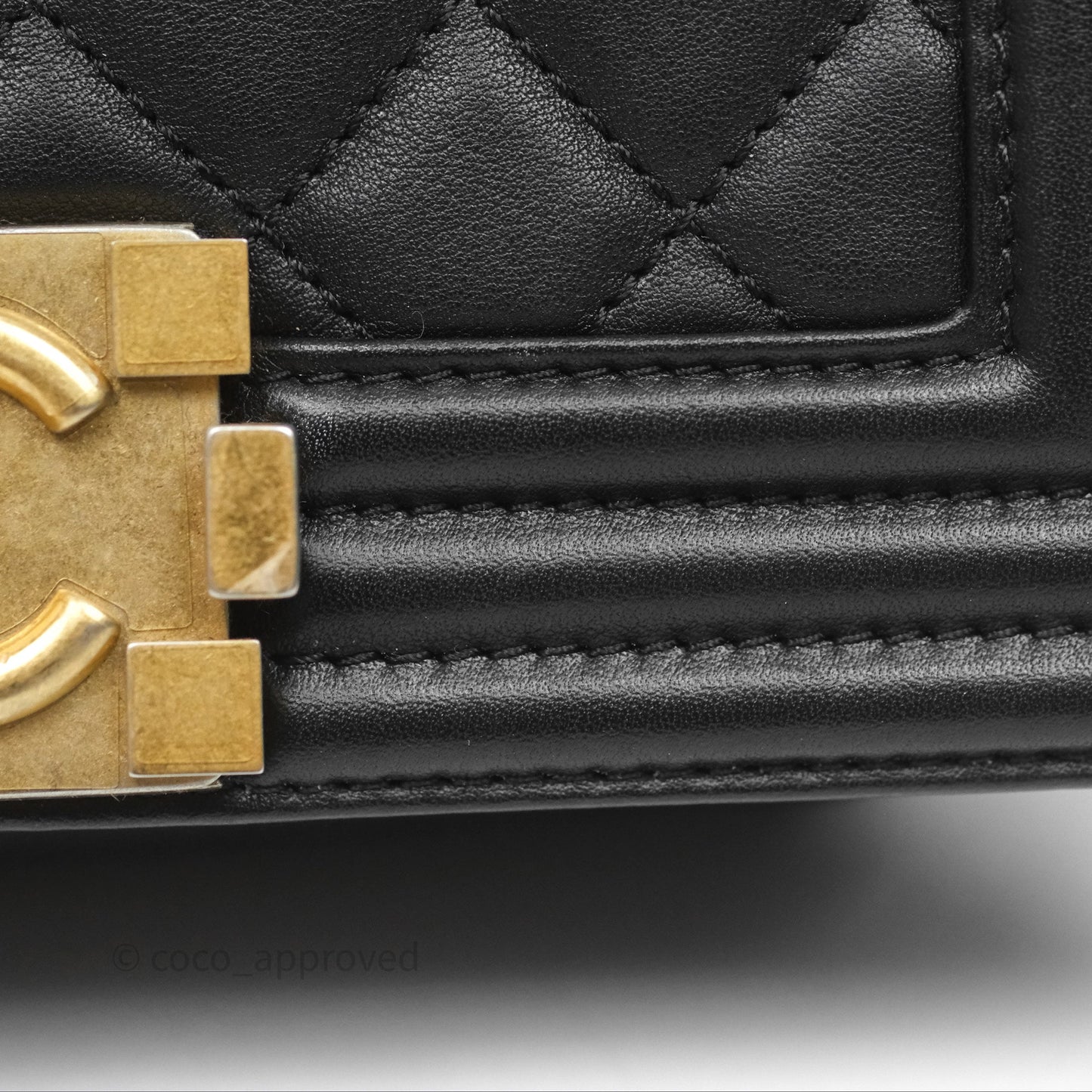 Chanel Small Boy Black Calfskin Aged Gold Hardware