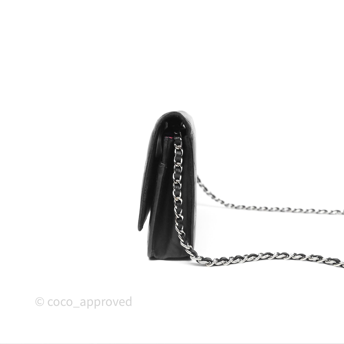 Chanel Quilted Wallet on Chain WOC Cambon Black Calfskin Silver Hardware