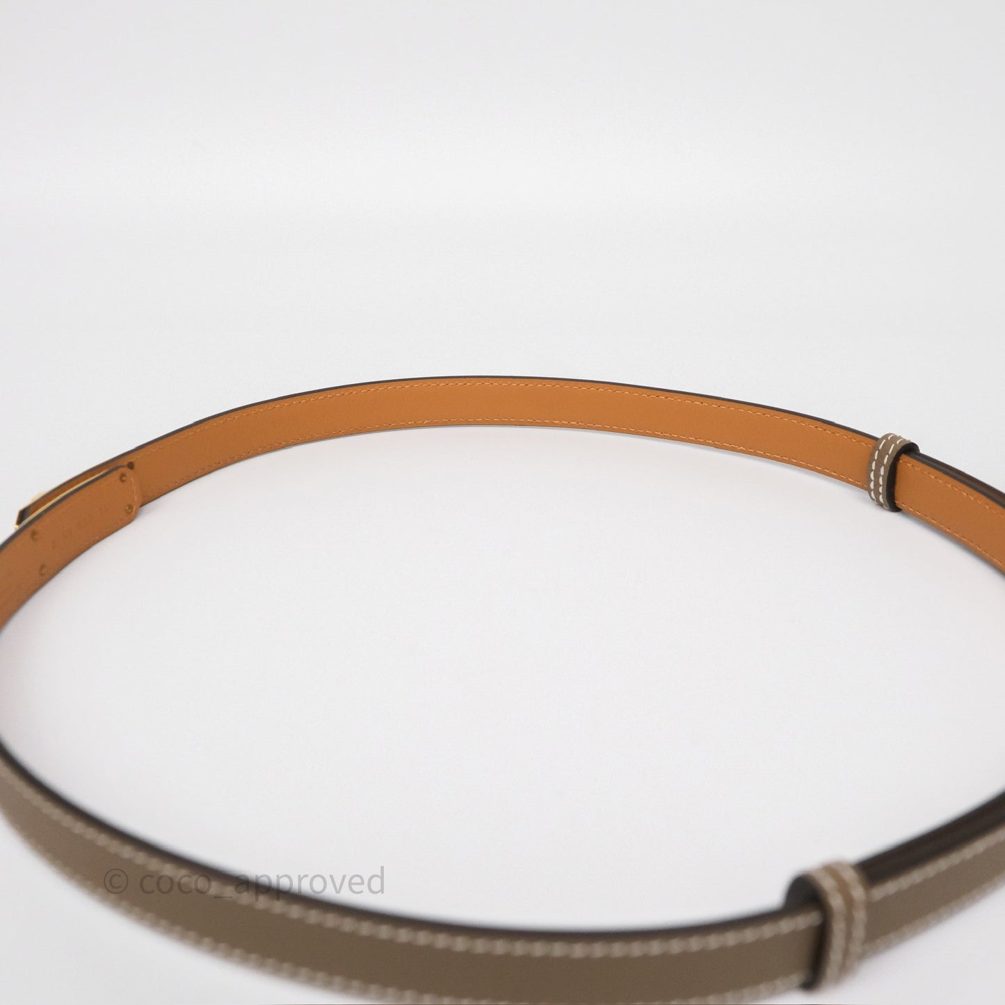 Hermès Kelly Buckle Belt Etoupe Epsom Gold Hardware