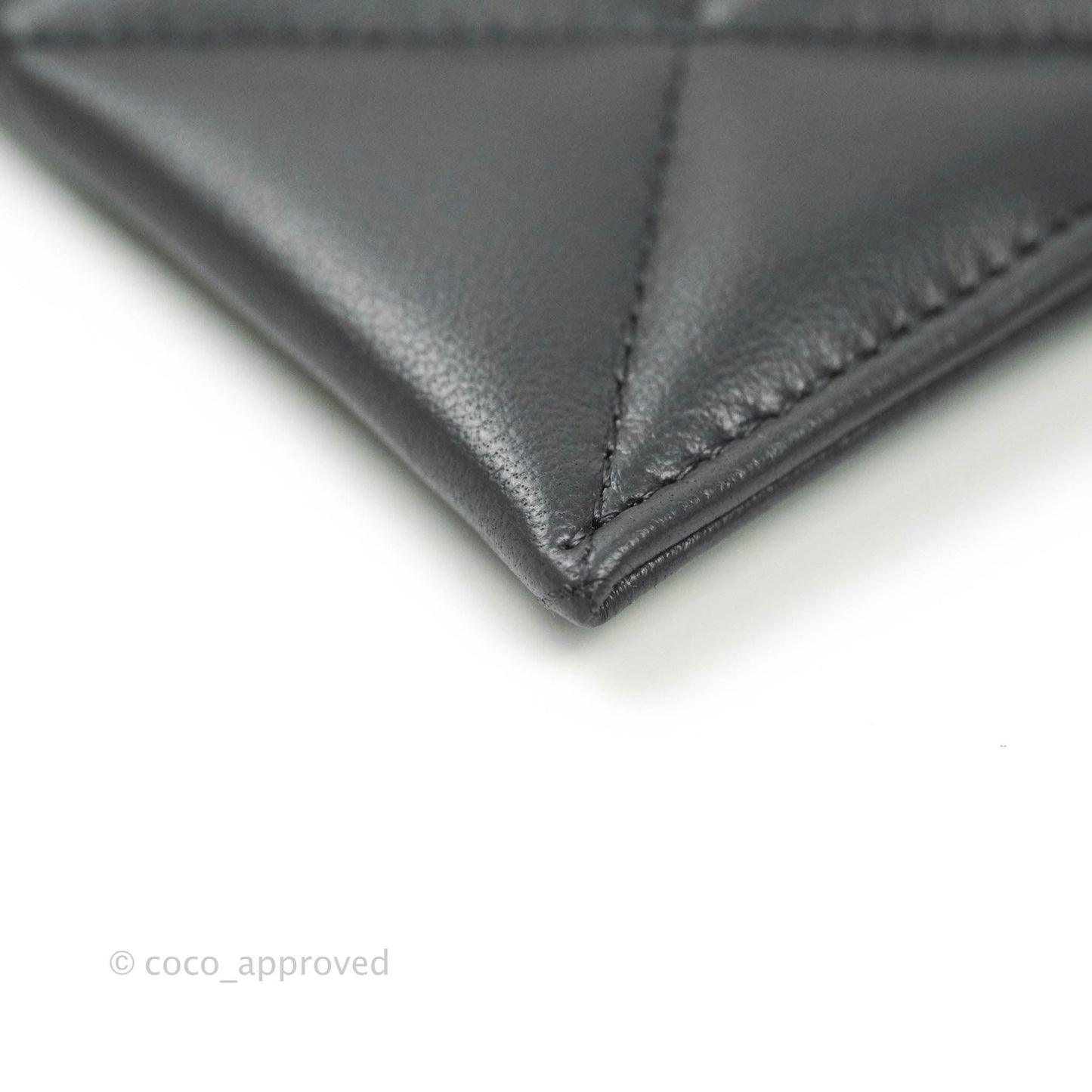 Chanel 19 Quilted Dark Grey Flat Card Holder