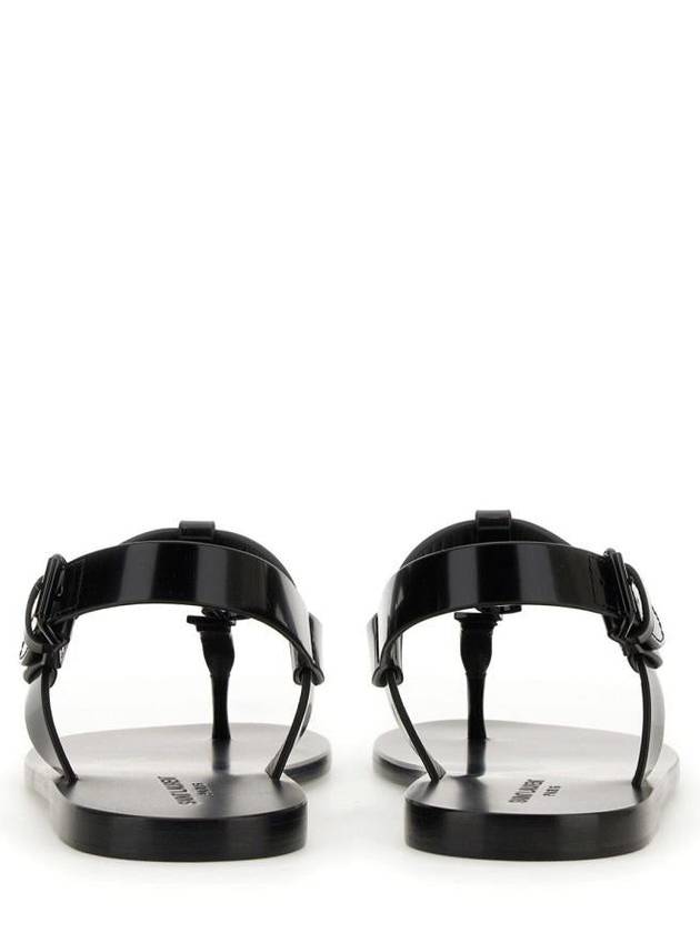 Luxury Saint Laurent Cassandre Flip Flops Black