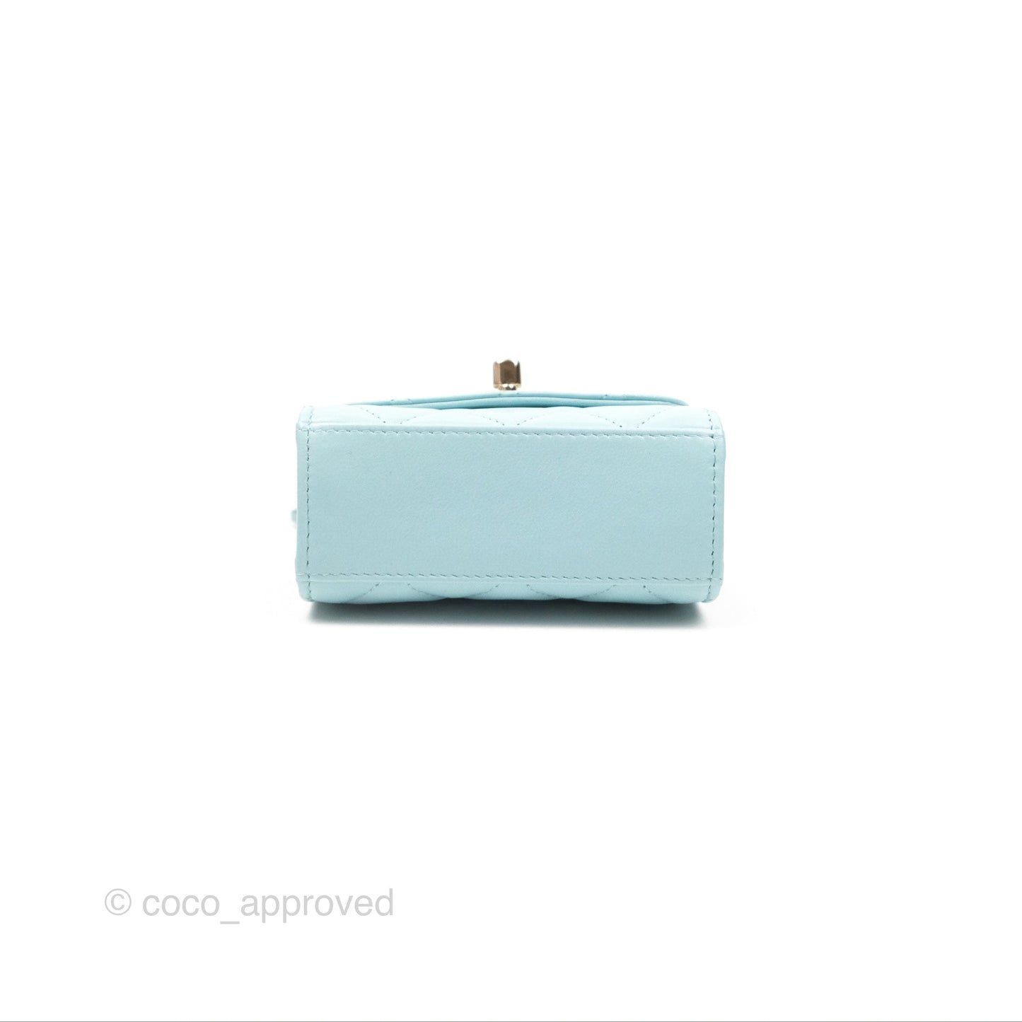 Chanel Mini Quilted Trendy CC Clutch With Chain Tiffany Blue Lambskin Gold Hardware