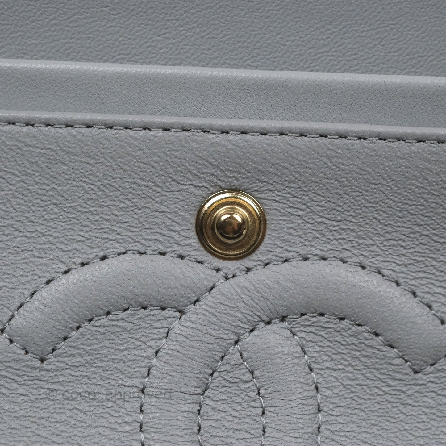 Chanel Small Classic Chevron Flap Grey Lambskin Gold Hardware