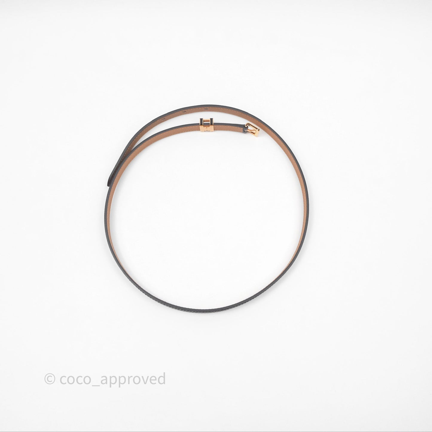 Hermès Pop H 15 Belt Noir Epsom Rose Gold Hardware