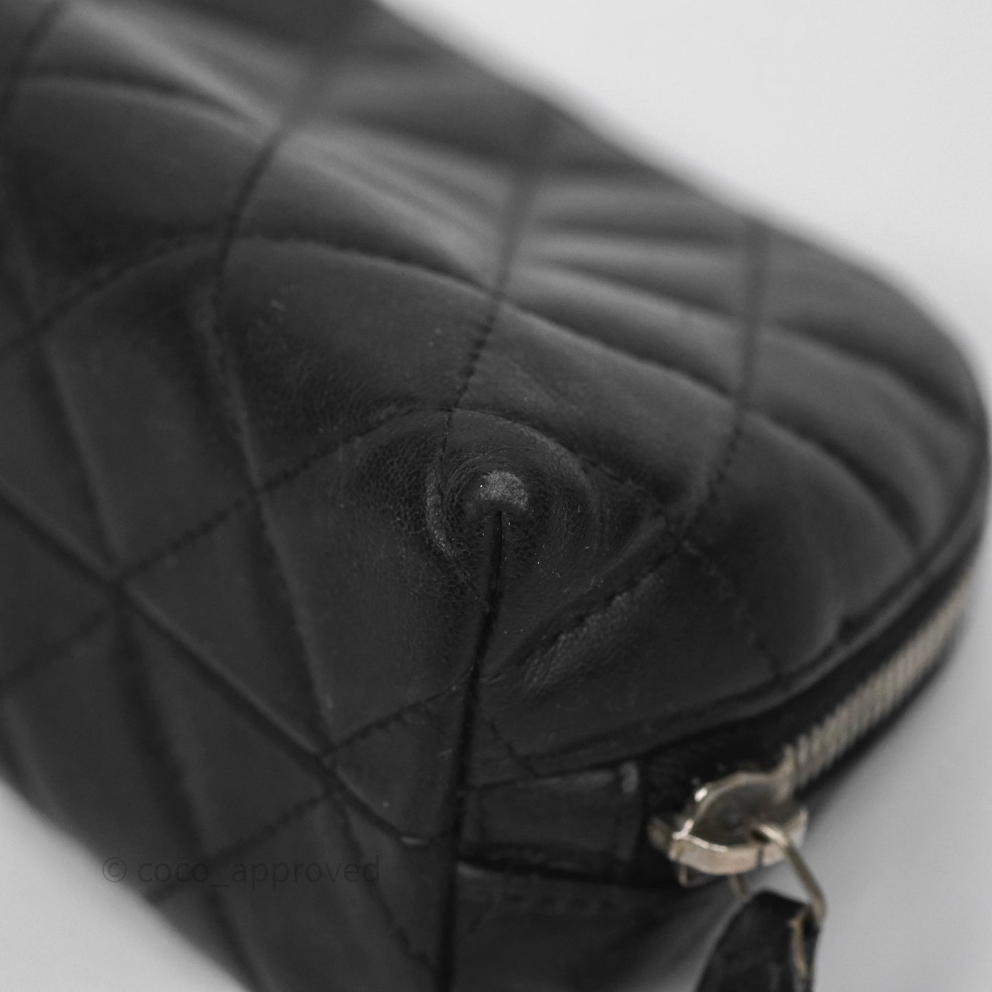 Chanel Cosmetic Case Black Calfskin Silver Hardware