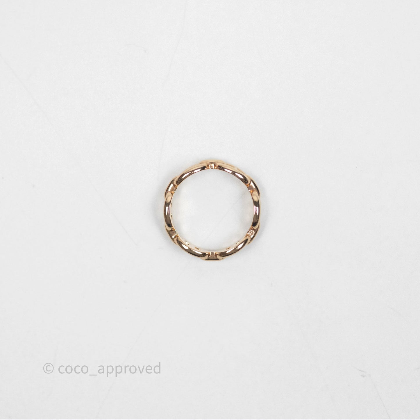 Hermès Chaine d'Ancre Enchainee Band Ring PM Rose Gold Size 50