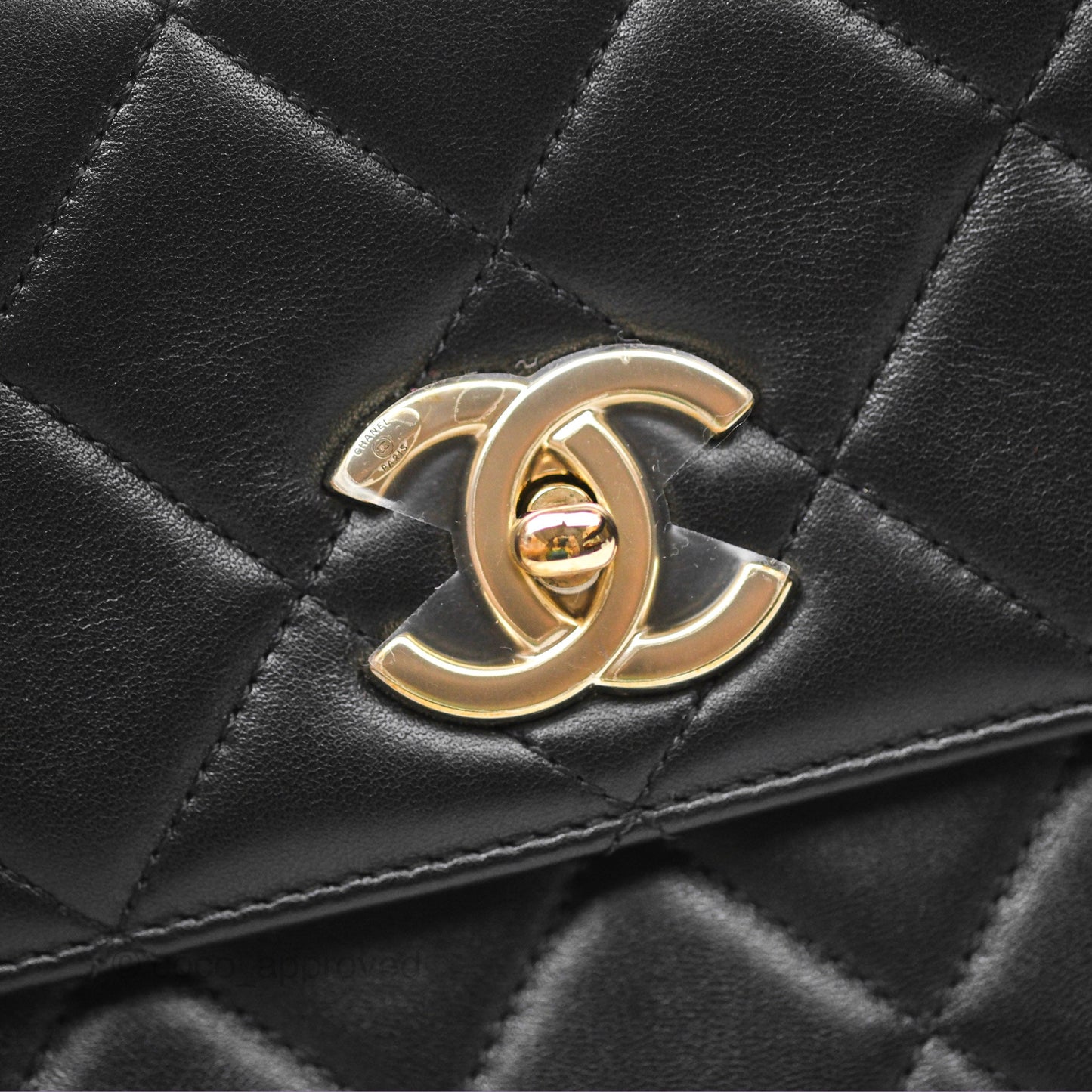 Chanel Trendy CC Flap Clutch Bag Black Lambskin Gold Hardware