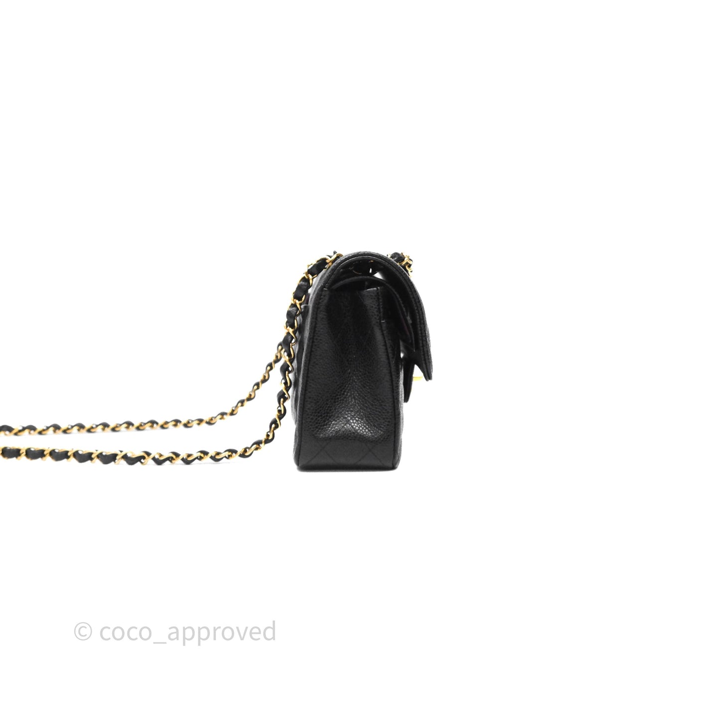 Chanel Small Classic Flap Quilted Black Caviar Gold Hardware