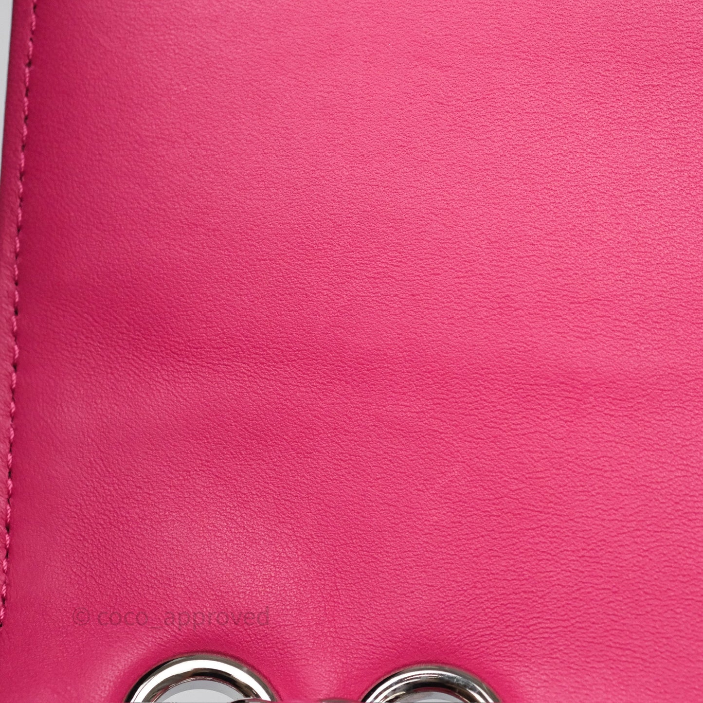 Chanel Stitched Double Flap Bag Pink Calfskin Silver Hardware