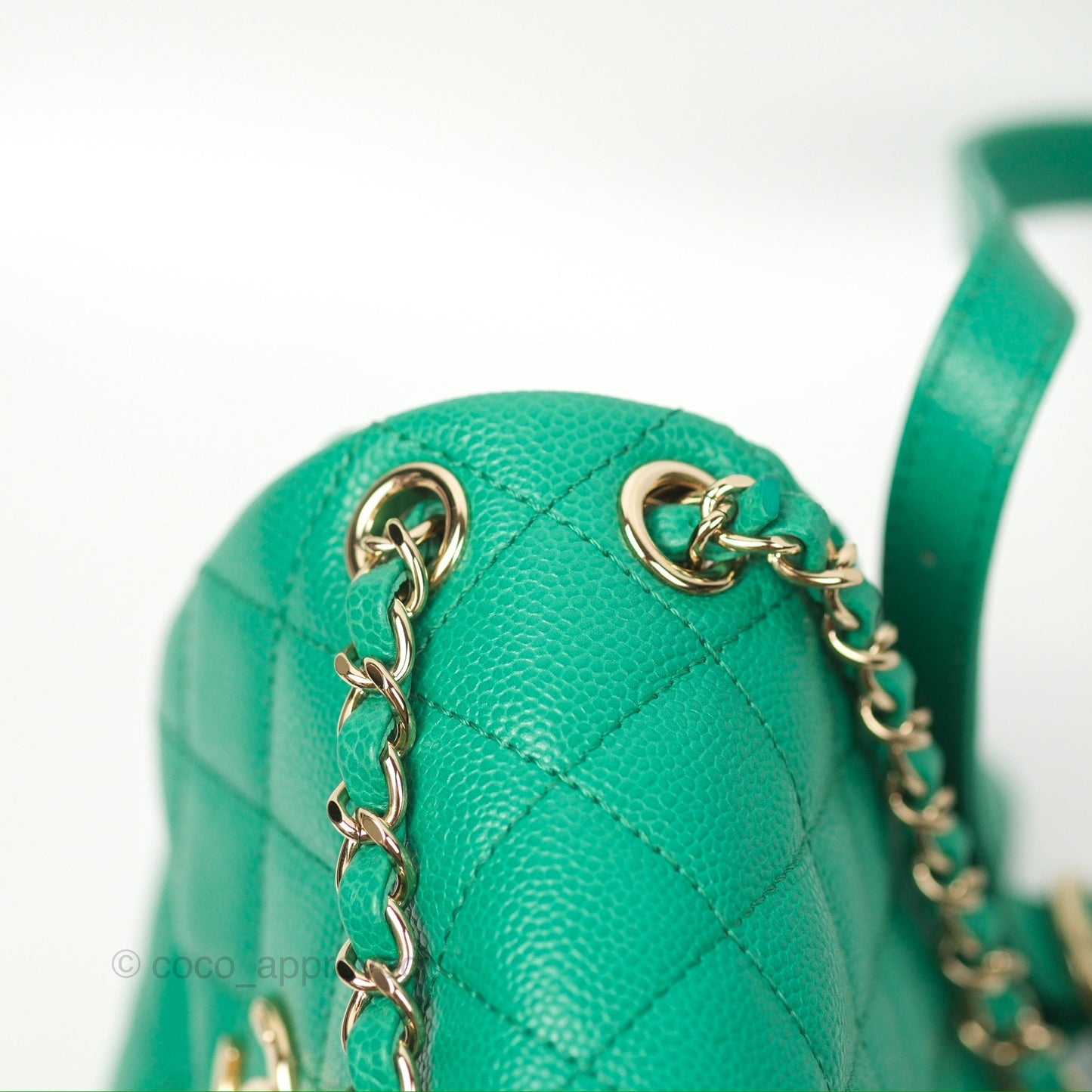 Chanel Duma Backpack Small Green Caviar Gold Hardware 23P