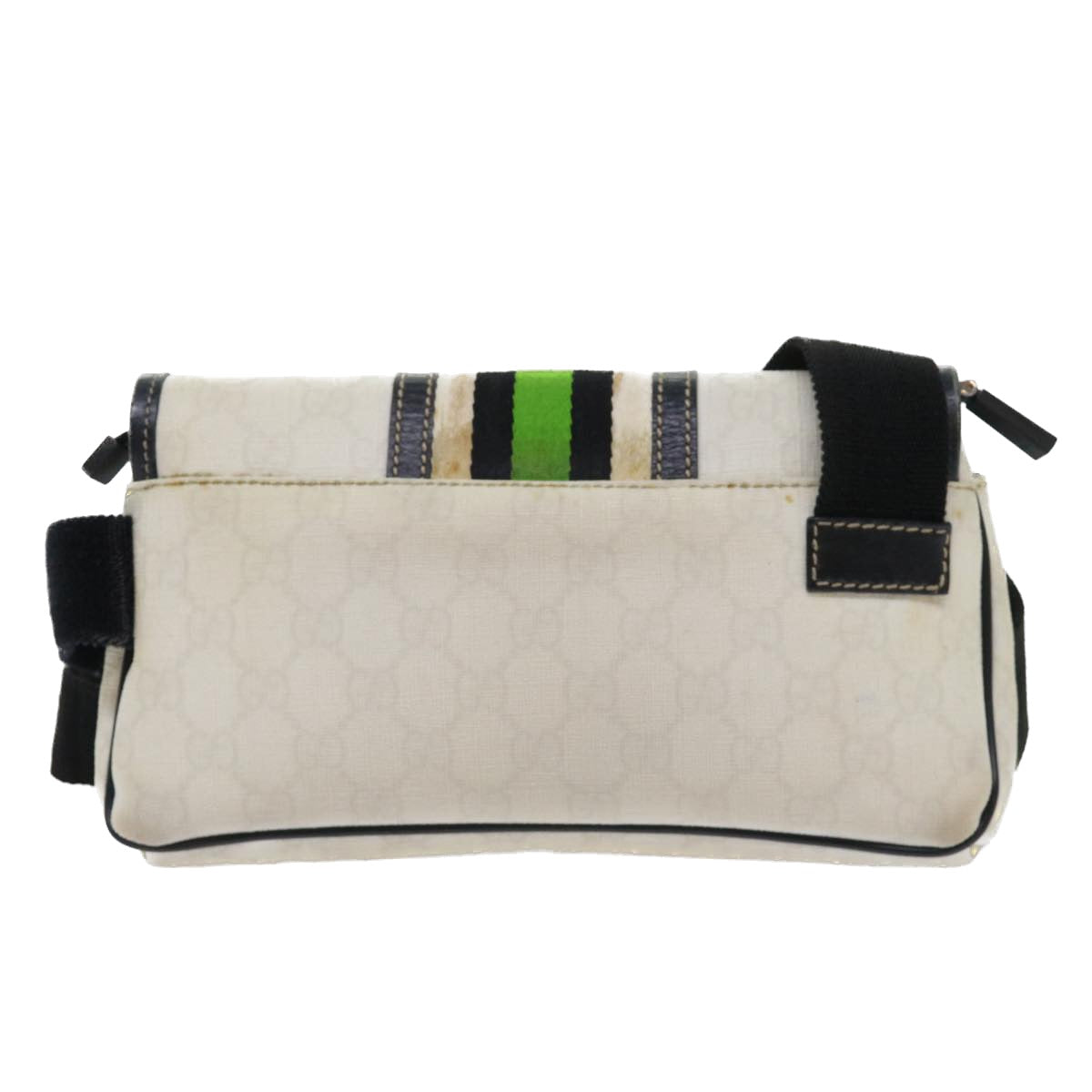 Luxury Gucci GG Supreme Sherry Line Shoulder Bag White Green black 181064  53644