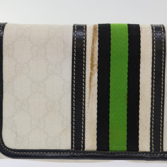 Luxury Gucci GG Supreme Sherry Line Shoulder Bag White Green black 181064  53644