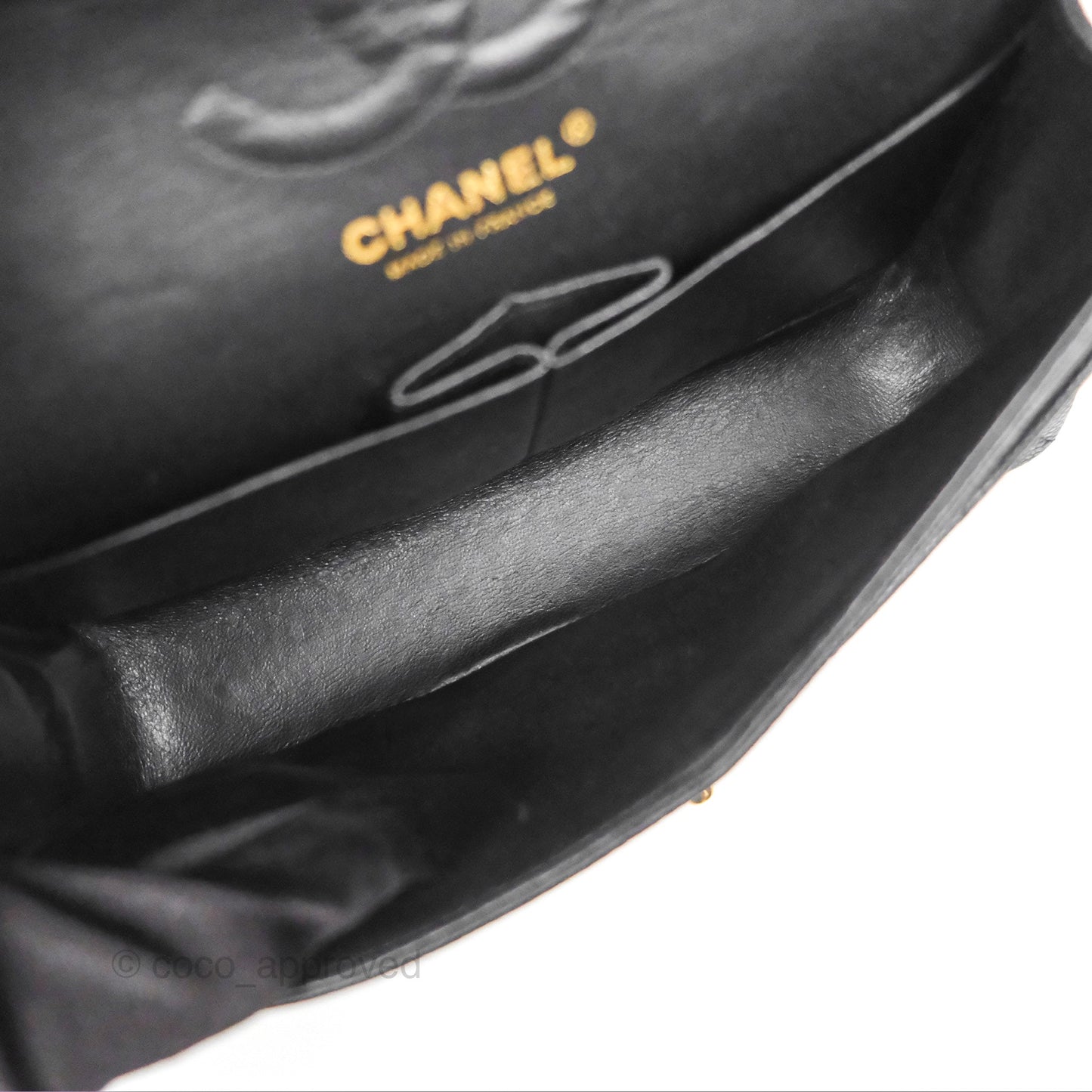 Chanel Small Quilted Classic Flap Black Caviar 24K Gold Hardware