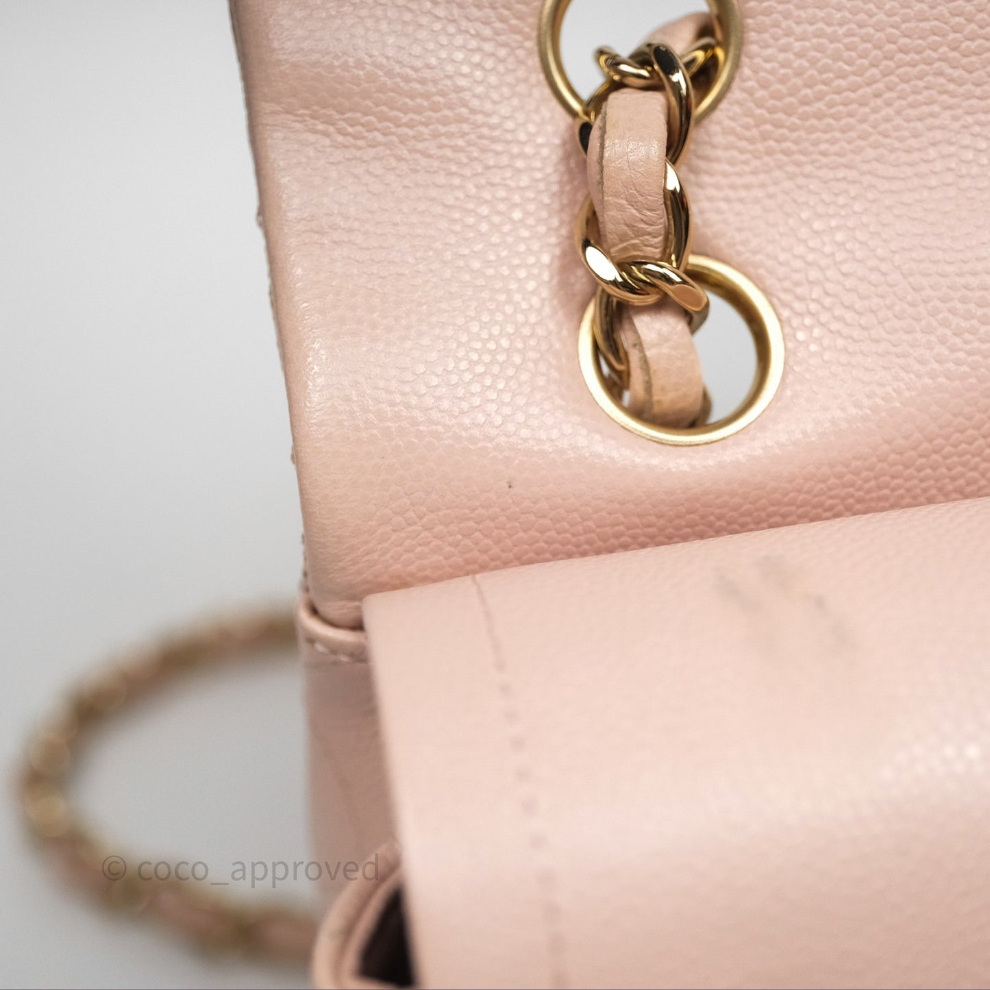 Chanel Small Classic Flap Quilted Rose Clair Caviar Gold Hardware