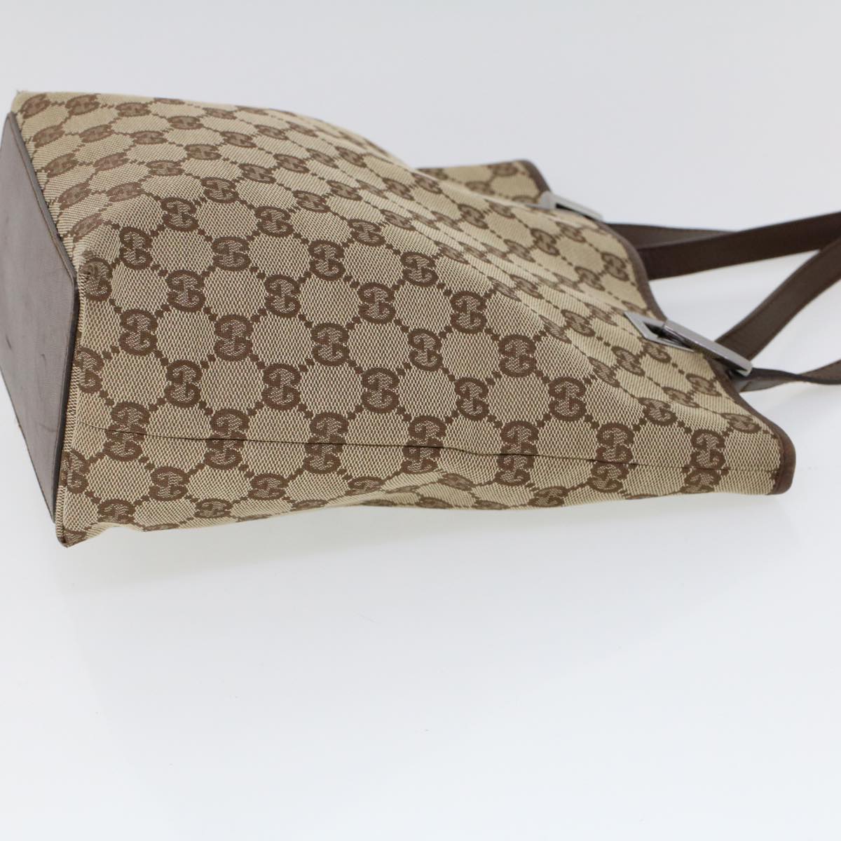 Luxury Gucci GG Canvas Hand Bag Canvas Leather Beige Brown  53655