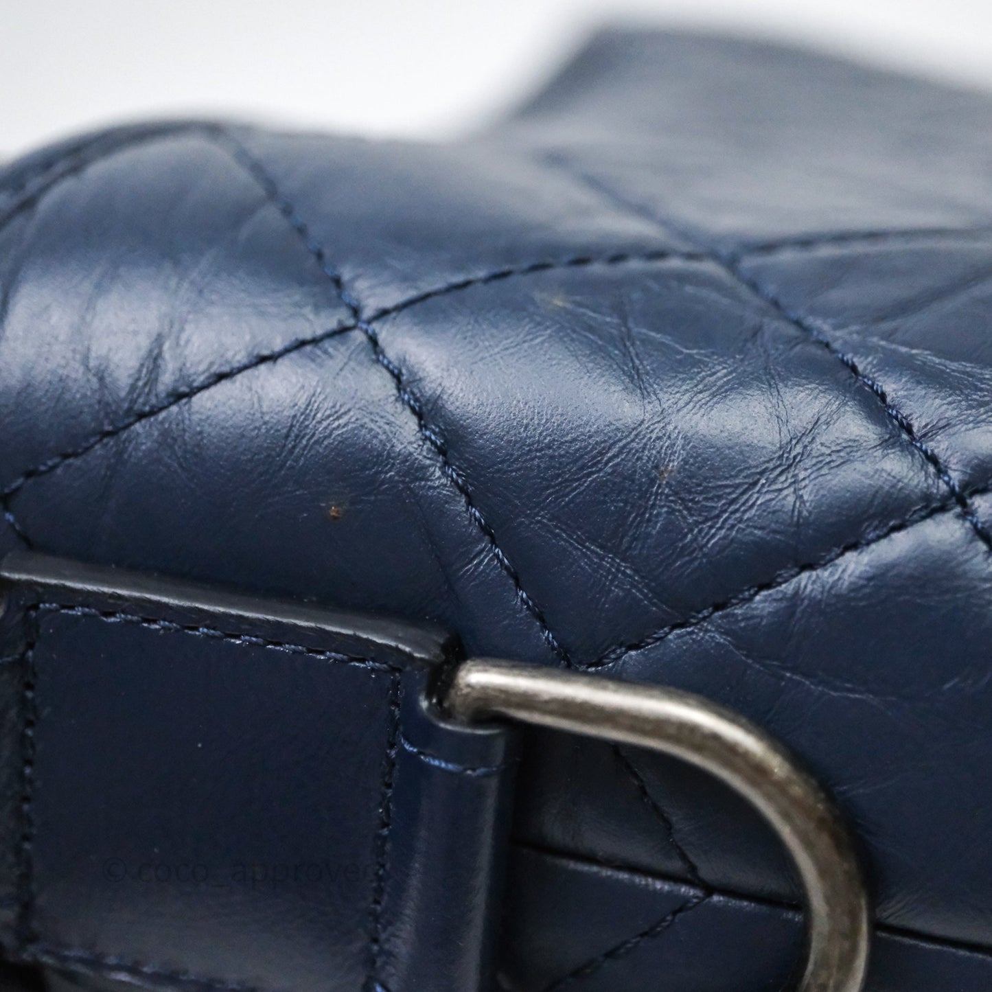 Chanel Quilted Small Gabrielle Hobo Navy Aged Calfskin Mixed Hardware