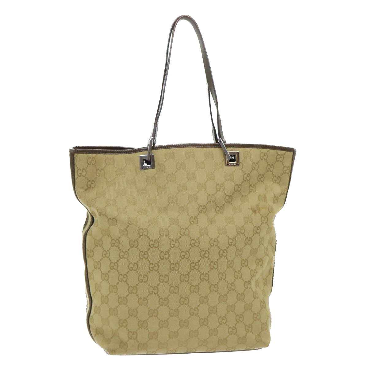 Luxury Gucci GG Canvas Sherry Line Tote Bag Canvas Leather Beige Brown  53660