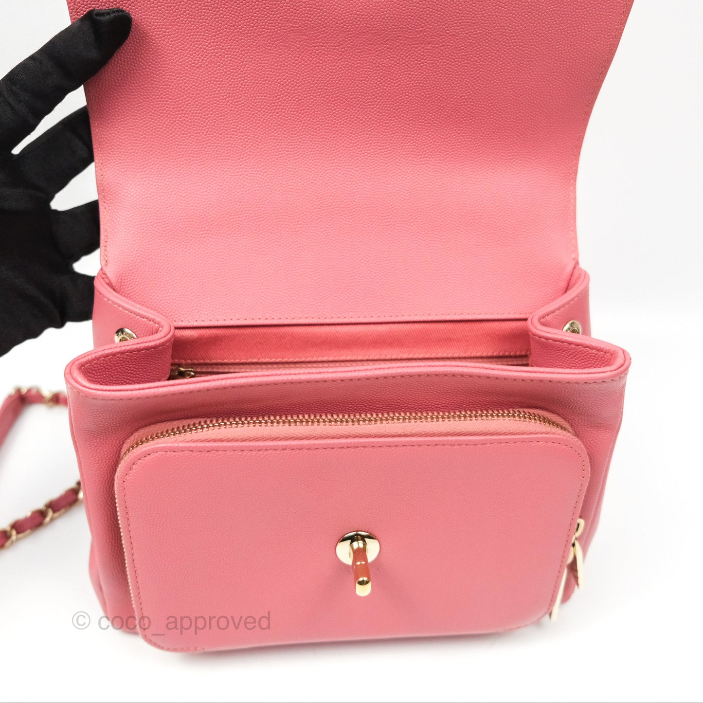 Chanel Quilted Medium Business Affinity Flap Pink Caviar Gold Hardware