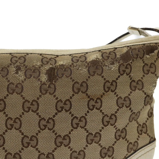 Luxury Gucci GG Canvas Shoulder Bag Beige White  53663
