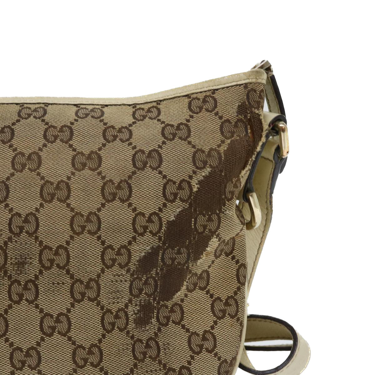 Luxury Gucci GG Canvas Shoulder Bag Beige White  53663