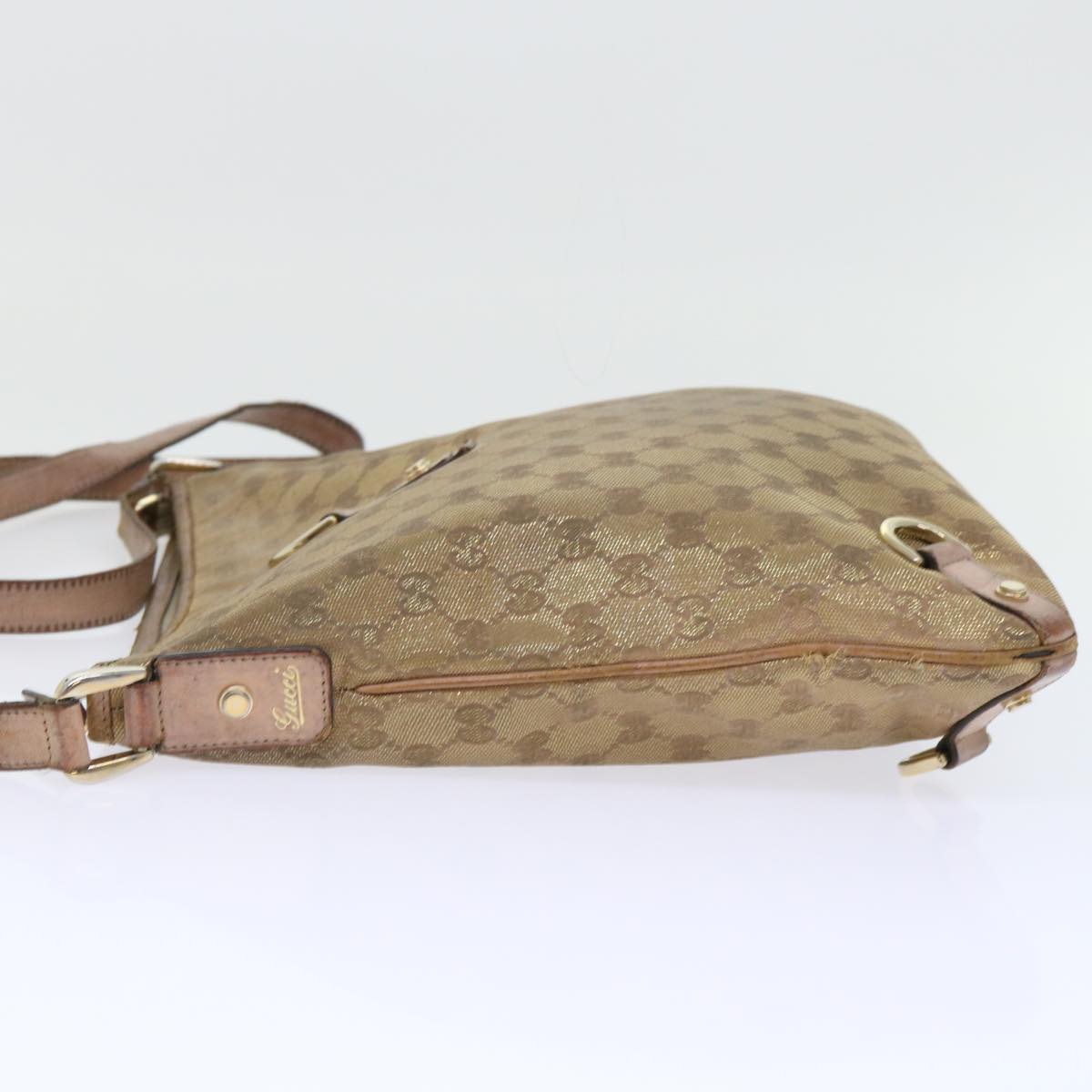 Luxury Gucci GG Canvas Shoulder Bag Gold  53664