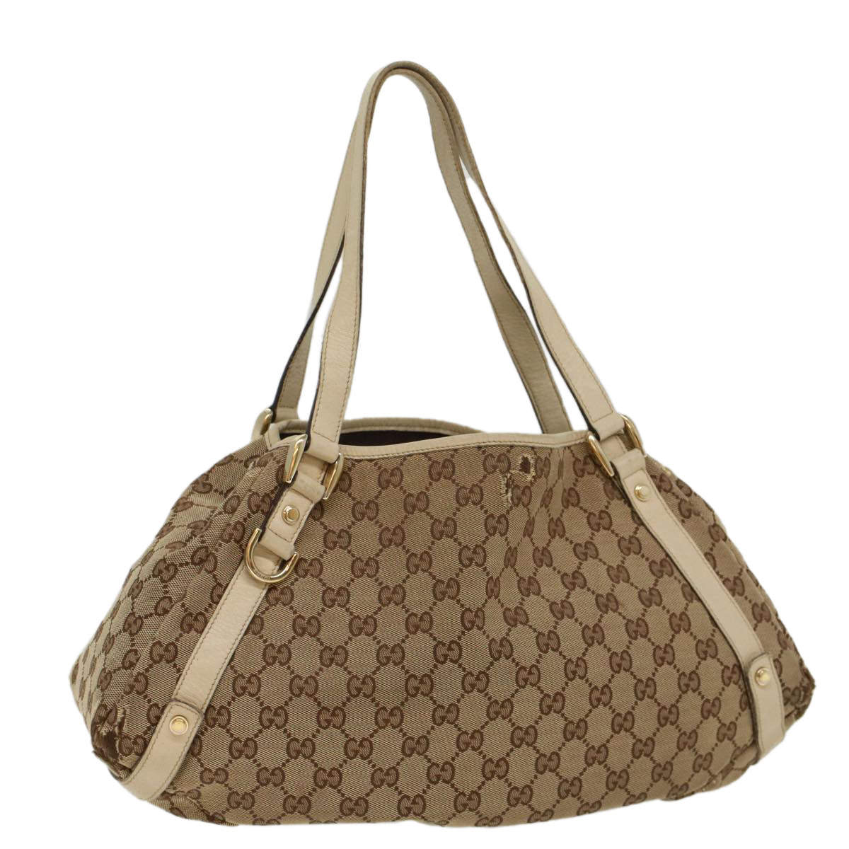 Luxury Gucci GG Canvas Tote Bag Beige White  53667