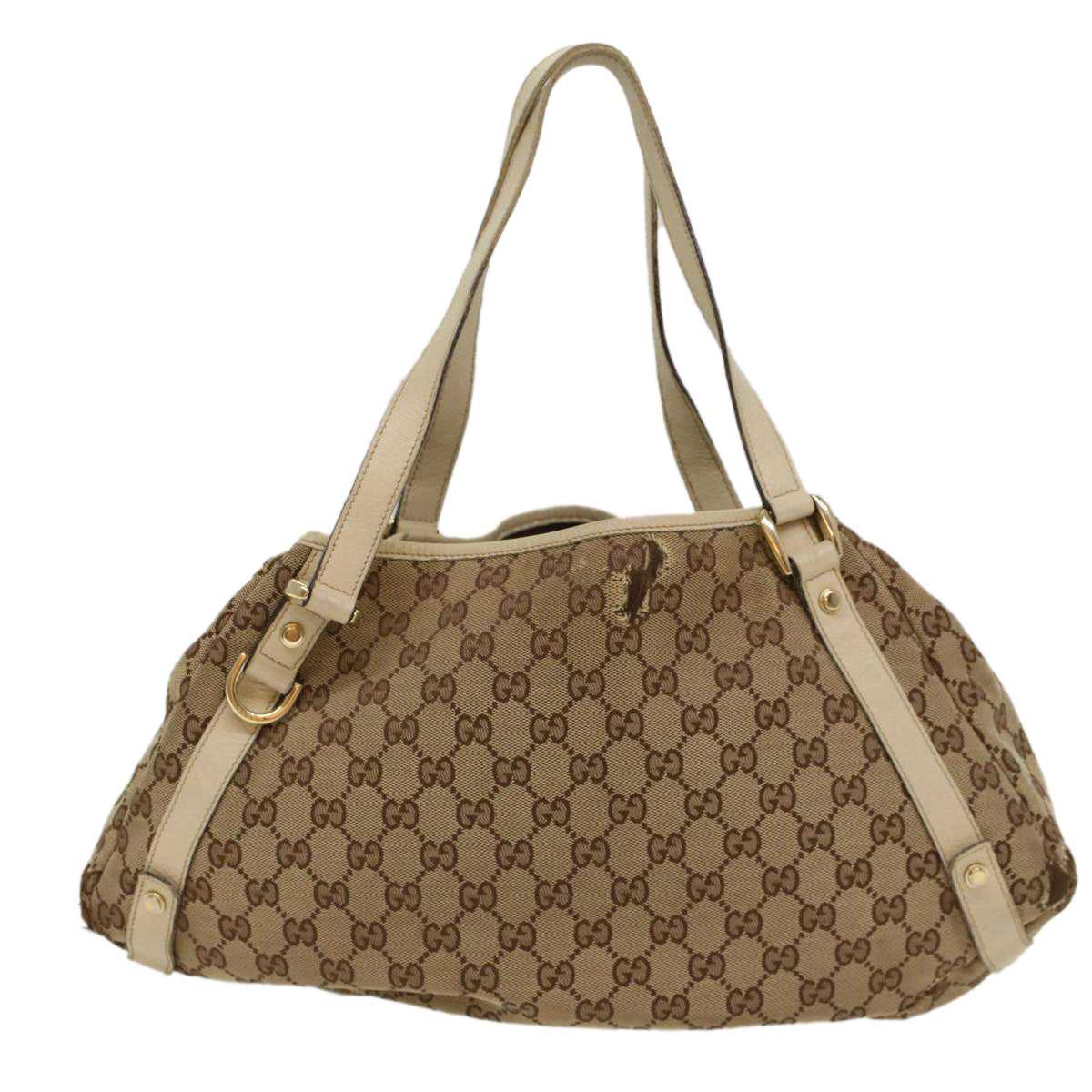 Luxury Gucci GG Canvas Tote Bag Beige White  53667