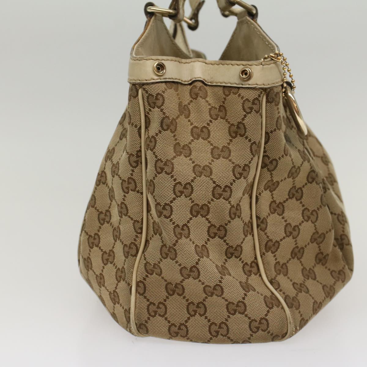 Luxury Gucci GG Canvas Hand Bag Beige White  53669