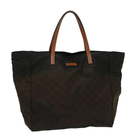 Luxury Gucci GG Canvas Tote Bag Nylon Brown  53670