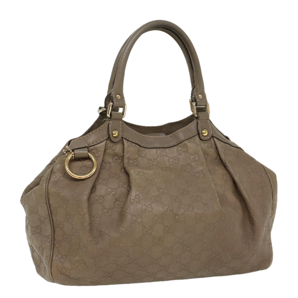 Luxury Gucci Guccissima GG Canvas Hand Bag Leather Gray  53672