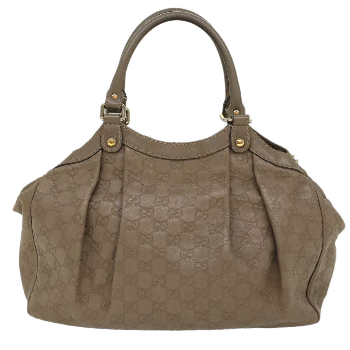 Luxury Gucci Guccissima GG Canvas Hand Bag Leather Gray  53672