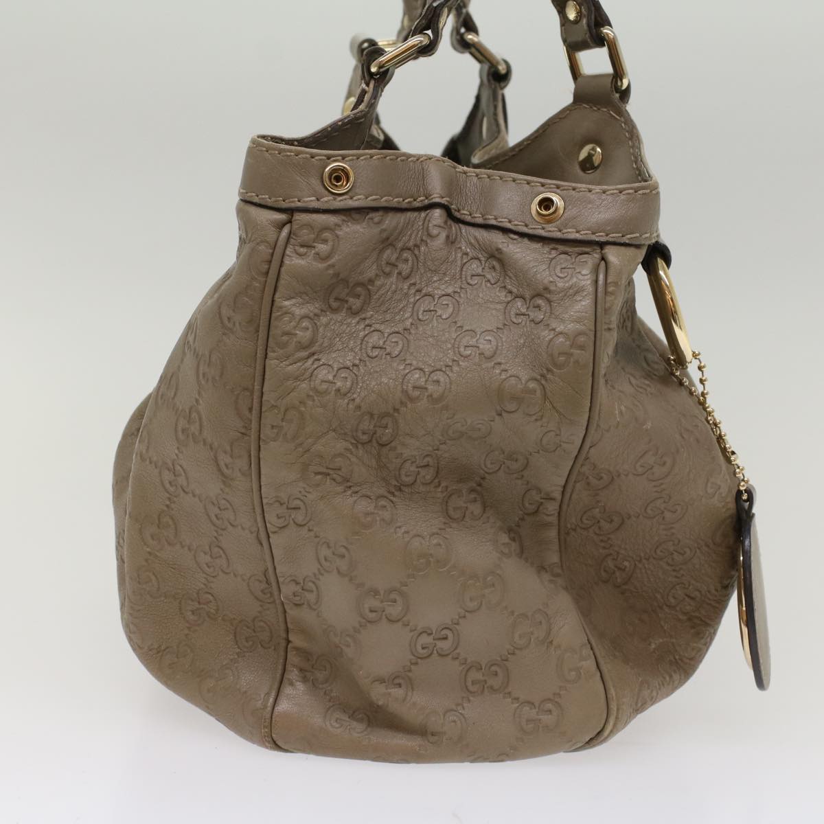 Luxury Gucci Guccissima GG Canvas Hand Bag Leather Gray  53672