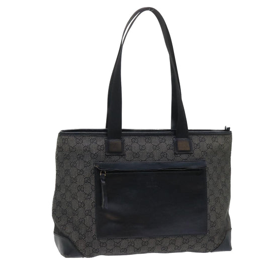 Luxury Gucci GG Canvas Tote Bag Canvas Leather Black  53674