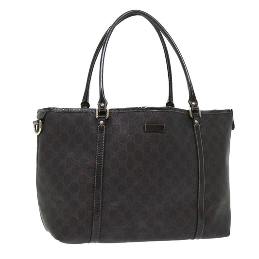 Luxury Gucci GG Canvas Tote Bag PVC Leather Brown  53675