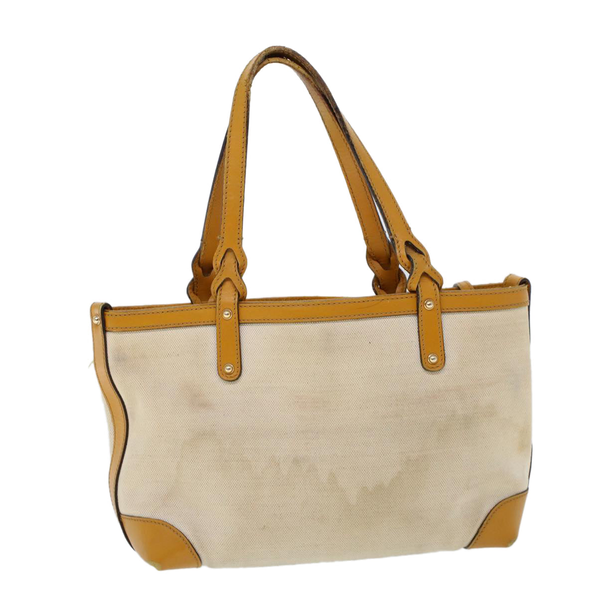 Luxury Gucci Hand Bag Canvas Leather Beige Orange  53679