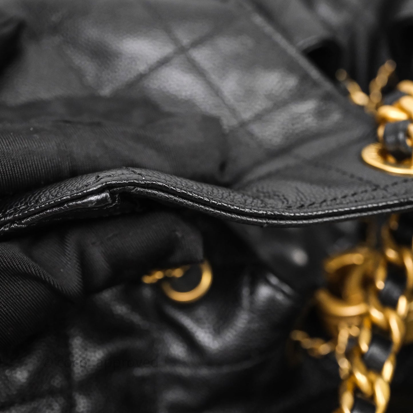 Chanel 25 Medium Black Caviar Aged Gold Hardware